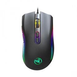 Hxsj A869 Professional Gaming Mouse 7-COLOR LED Fiber USB Wired Mouse