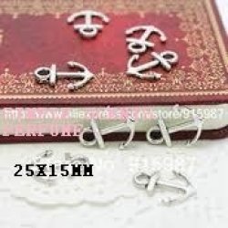 Antique SILVER-ANCHOR-CHARM-CONNECTOR-25X15MM - 20 PC S Per Pack