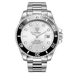 Swiss Luminous Submariner Watch Men's Mechanical Watch Fashion Steel Waterproof Watch White