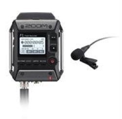 Zoom F1 Field Recorder With Lavalier MICROPHONE-2-CHANNEL Field Audio Recorder LMF-1 Omnidirectional Lavalier Microphone 1.25 Inch Monochrome Lcd Display One-touch Button Controls 24-BIT 96 Khz
