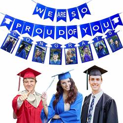 2021 Graduation Decoration Party Supplies Blue Banners Photo Frame For Adults Kids Class Of 2021 Congrats Yard Sign Props Door High School College Preschool