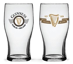 Guinness - Boxed Tulip Glasses Harp Logos - Set Of 2 Novelty 4 X 7IN