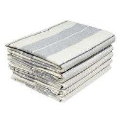 Kitchen Towel 050X075CM Thick Stripe Sky Gray Design 20018 5 Pack