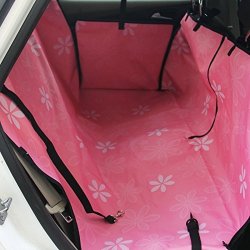 Owikar Waterproof Dog Car Seat Cover Backseat Adjustable Pet Dog Cat Hammock Blanket Mat For Cars And Suv Pink Flower