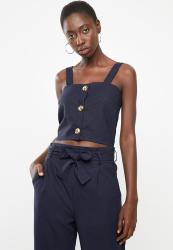 Superbalist Woven Boxy Button Front Cami - Navy