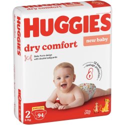Huggies Dry Comfort Size 2 New Baby Jumbo Pack - 94 Nappies