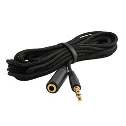 10-FOOT 3.5MM 1 8" Stereo Audio Aux Headphone Cable Extension Cord Male To Female With Cloth Jacket