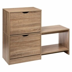 Dd Shoe Cabinet Wood 2 Tier W bench Nat 100X32X80