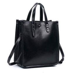S-ZONE Women Genuine Leather Top Handle Satchel Daily Work Tote Shoulder Bag Large Capacity Brown