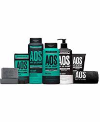 Art Of Sport Total Routine Kit 7PC Men's Body Care Gift Set With Aluminum-free Deodorant Charcoal Body Wash Anti-dandruff Shampoo + Conditioner Bar Soap