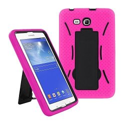 2014 Samsung Galaxy Tab 3 Lite 7.0 7 Inch T110 Case Kuteck Armor Hard Box Hybrid Protective Cover Case W Built In Stand For