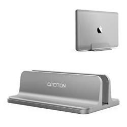 Vertical Laptop Stand Adjustable Size Omoton Desktop Aluminum Macbook Stand With Adjustable Dock Size Fits All Macbook Surface Chromebook And Gaming Laptops Up To