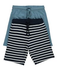 Cotton Striped Jogger Shorts 2 Pack