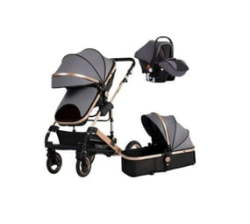 Belecoo Grey 3 In 1 Baby Stroller With Car Seat With A Keyholder