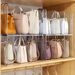 1PC Clear Closet Bag Storage Dividers Rack Detachable Cupboard Shelf Practical Book Dividers Suitable For Closet Bathroom Office L Organizer Storage Shelves Space Saving