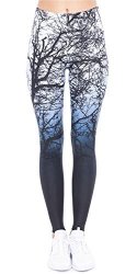 Digital Ndoobiy Printed Womens Full-length Yoga Workout Leggings Thin Capris Pants L1 Black Trunk Os
