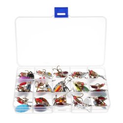 Zanlure 30PCS LOT Colorful Tront Spoon Metal Fishing Lure Spinner Bait Bass Tackle With Box