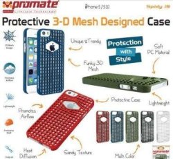 Promate SPIDY.I5 Mesh Designed Protective Case For Iphone 5 5S Black Retail Box 1 Year Warranty