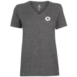 Converse Women's V Neck T Shirt - Black Heather Parallel Import