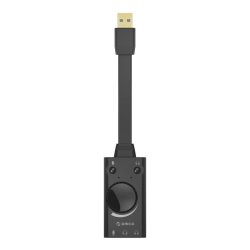 Orico USB External Sound Card With 2 X Headset And 1 X Microphone Port And Volume Control Black