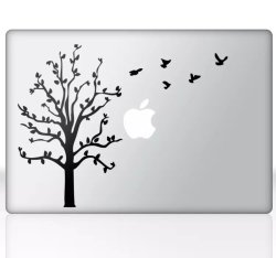Macbook Tree And Flying Birds Laptop Sticker