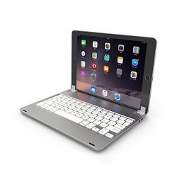 Coohole Fashion Wireless Bluetooth Keyboard Protective Case Cover For Apple Ipad 5 IPAD 6 IPAD Pro 9.7 Silver