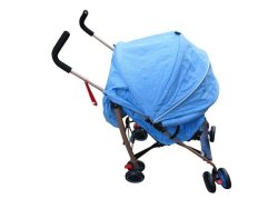 Baby Stroller Pram With Multi-position Backrest & Footrest - Blue
