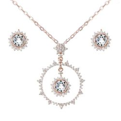 Sunshine Jewellery Set- Swarovski Clear Crystal Rosegold