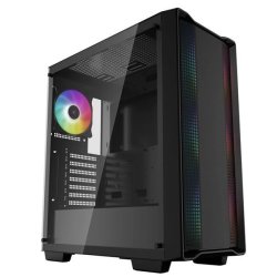 Deep Cool CC560 Atx Mid Tower Rgb Case With Temperd Glass Sidepanel - Black