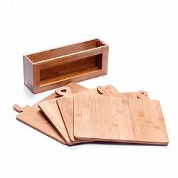 Kitchen Wooden Cutting Boards With Holder Great Wedding Gifts For The Couple With 4 Bamboo Cutting Boards With Stand Unique Kitchen Accessories Gift For Couples