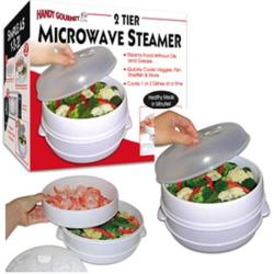 Handy Gourmet 2 Tier Microwave Steamer Vegetable Fast Food Cooker