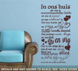 Free Ship low Courier - In Ons Huis Familie Kwotasie 1 Wall Sticker - Lrg 55 Colours