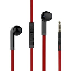 BYZ Earphones Vmtop Stereo Headphones With Microphone 3.5MM Earbuds For Iphone ipod ipad samsung Galaxy And Android Compatible Black+red