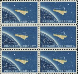 1962 Project Mercury First Orbital Flight Friendship 7 John Glenn 1193 Block Of 6 X 4 Us Postage Stamps