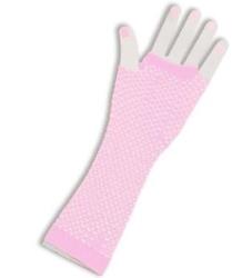 Fishnet Net Mesh Gloves Long - One Size - Pink