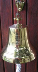 Ship Bell Bar Bell Solid Brass Titanic 10cm Diameter Nb1
