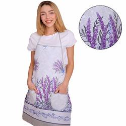 Details about   Floral Apron for Woman Cute with Pockets and French Lavender Linen Cotton Cook 