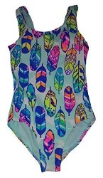 WONDER Nation Girls Feather And Flow Splendor One Piece Swimsuit - Large