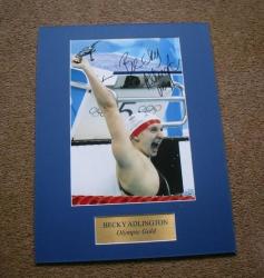 Reduced Hand Signed Rebecca Adlington Olympic Gold Medalist Mount