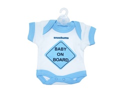 Snookums - Baby On Board Babygrow Sign - Blue
