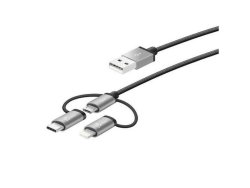 J5 Create JMLC10 Black 3-IN-1 Universable Sync + Charge Cable
