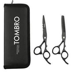 Tombro 6.0" Professional Barber Razor Edge Hair Cutting And Thinning Shears Set Salon Ergonomic Hairdressing Texturizing Scissors Kit