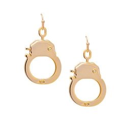 Spinningdaisy Gold Plated Functional Handcuff Earrings