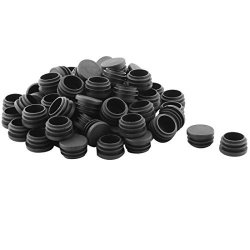Uxcell Plastic Table Chair Feet Round Shaped Pipe Tube Insert Cap 30MM Dia 70 Pcs Black