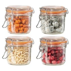 Oggi Clamp Canister, Stainless Steel W/Clear Acrylic Lid - 62OZ