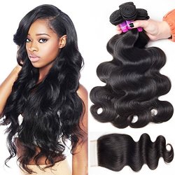 Recool Hair 8A Unprocessed Virgin Brazilian Hair Body Wave Bundles With Closure 100 Human Hair Extensions Cheap Bundles Deals 12 14 16 With 12 Free Part