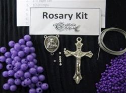 Catechism Threaded Rosary Kit - Purple