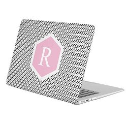 R - Initial Name Monogram Full Body Hard Case Apple Macbook Pro 13-INCH Model: A1706 A1708 With Without Touch Bar Released Oct 2016 - Clubs Card