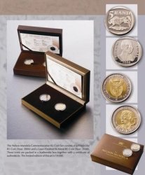 The Nelson Mandela Commemorative R5 Coin Set 1x R5 Proof Like & 1x R5 Laser Finished Still Sealed