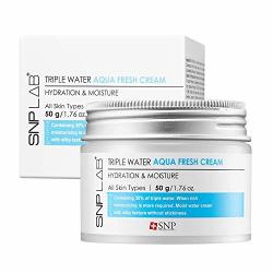 Snp Lab+ - Triple Water Aqua Fresh Cream - Skin Softener & Moisturizer With Superior Hydration For All Dry Skin Types - 50G